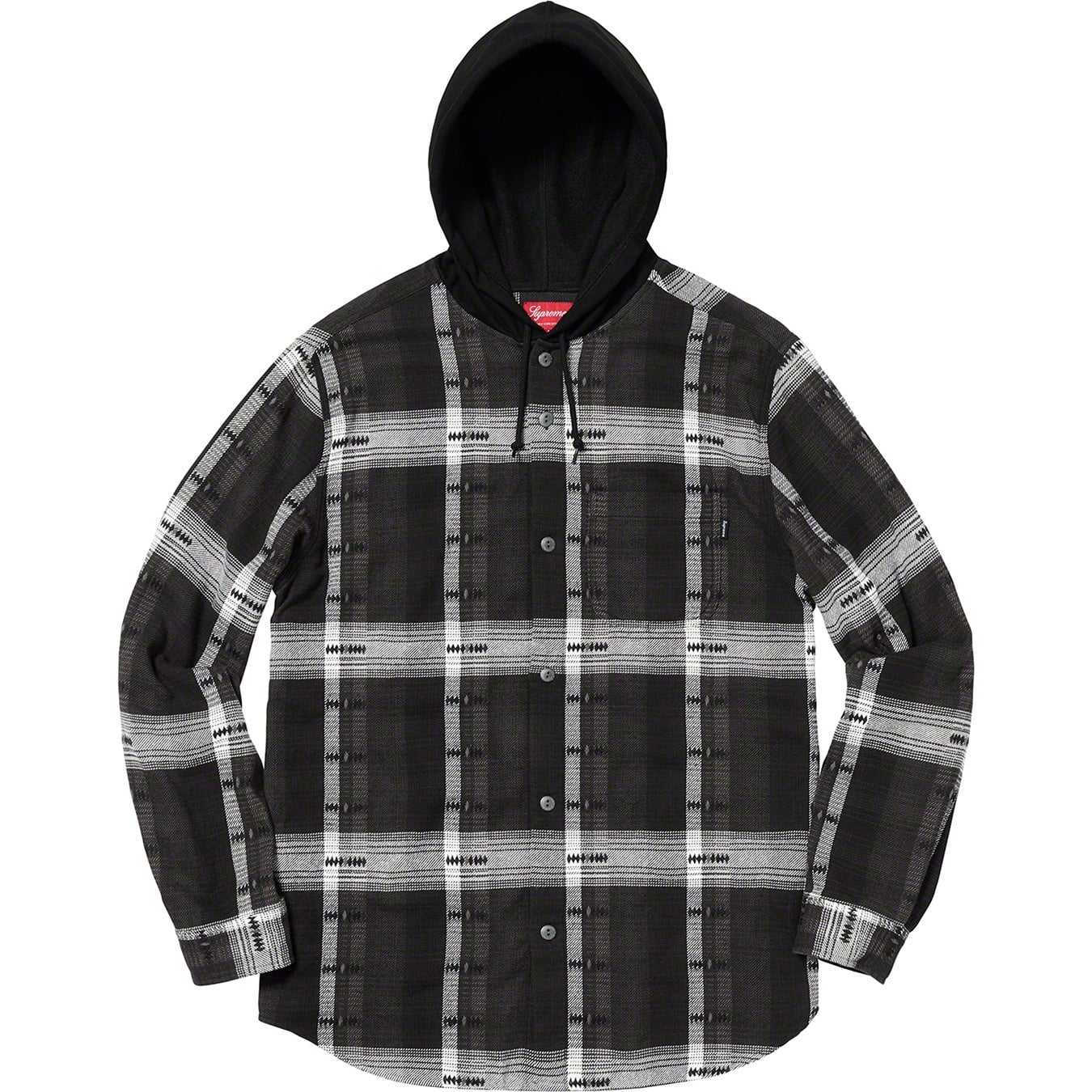 Hooded Jacquard Flannel Shirt view 7